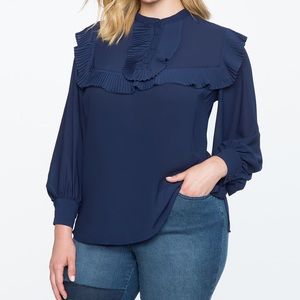 Eloquii Puff Sleeve Blouse with Ruffles